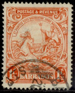 BARBADOS GV SG231d, 1½d orange, FINE USED. PERF 14