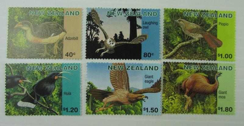 New Zealand SC #1393-98 Moa Owl Piopio Huia Eagle Adzebill MNH stamps