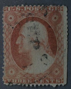 United States #26 Used VG 3 Cent Washington Light Cancel 'SEP'