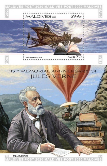 MALDIVES - 2020 - Jules Verne - Perf Souv Sheet - Mint Never Hinged