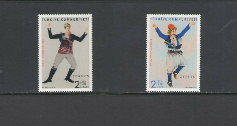 TURKEY :Sc. 3637-38 /**FOLK  DANCES** / SET / MNH