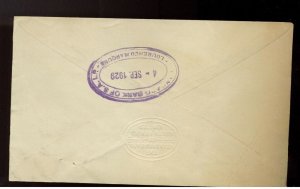 1929 Mozambique Standard Bank cover to USA