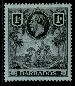 BARBADOS GV SG178, 1s black/green, M MINT. Cat £17.