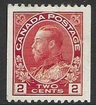 Canada 132  1915    2 cents  coil  VF  Unused