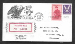 Just Fun Cover #FA1 FDC CERTIFIED MAIL Artmaster Cachet (A1036)