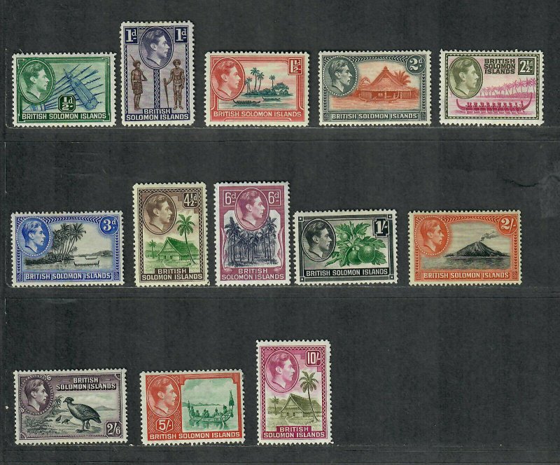 Solomon Islands Sc#67-79 M/H/VF, Cv. $57.10