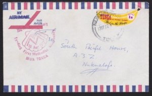 TONGA 1972 local cover with handstruck slogan 150th Anniv 1st Missionary...A4745