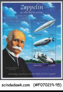 GHANA - 2000 100yrs OF ZEPPELIN / AVIATION - MIN. SHEET MNH