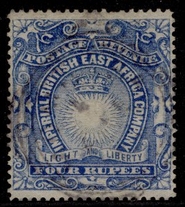 BRITISH EAST AFRICA QV SG18, 4r ultramarine, USED. Cat £70.