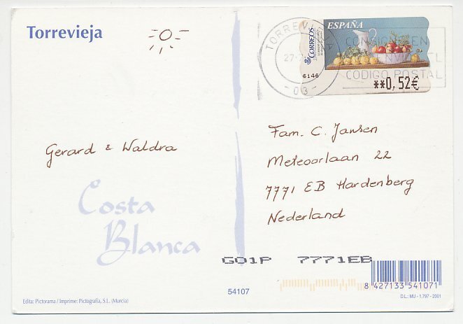 Postcard / ATM stamp Spain 2004 Fruit