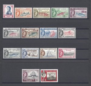 TURKS & CAICOS ISLANDS 1957 SG 237/50, 253 MNH Cat £120