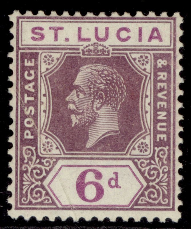 ST. LUCIA GV SG102, 6d grey-purple & purple, M MINT. 