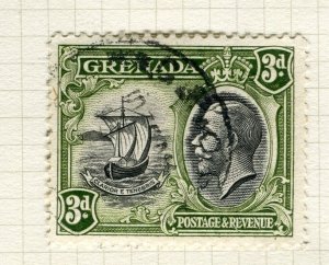 GRENADA; 1930s early GV Pictorial issue fine used hinged 3d. value