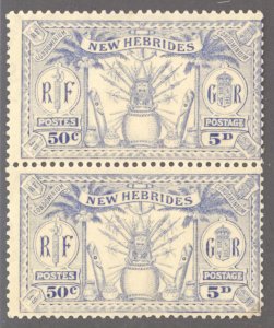 New Hebrides- British, Sc #45, MNH, vertical pair