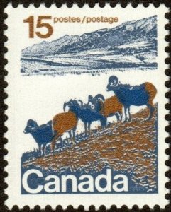 Canada 595 - Mint-H - 15c Mountain Sheep (1972) (swcv $1.75)