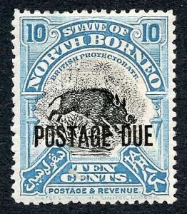 North Borneo SGD63 10c Perf 13.5-14 Post Due M/M Cat 24 Pounds