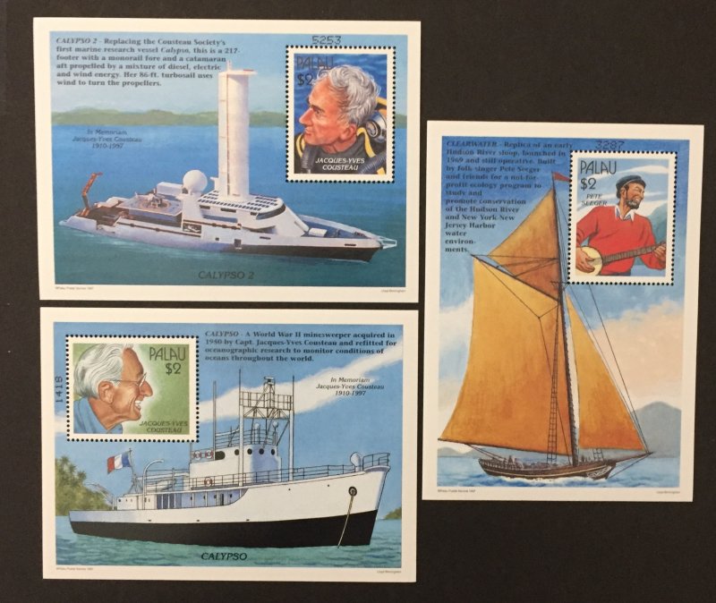 Palau 1997 #437-9 S/S, Oceanographic Research, MNH.