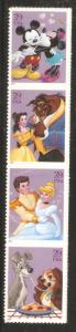 #4025-4028 Disney Romance strip of 4 Mint NH