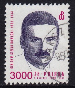 Poland - 1991 - Scott #3061 - used - General Stefan Rowecki