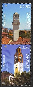 Kosovo 2025, Clock Towers 2v, MNH