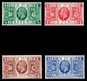 Great Britain 1935 KGV Silver Jubilee set complete MLH. SG 453-456. Sc 226-229.