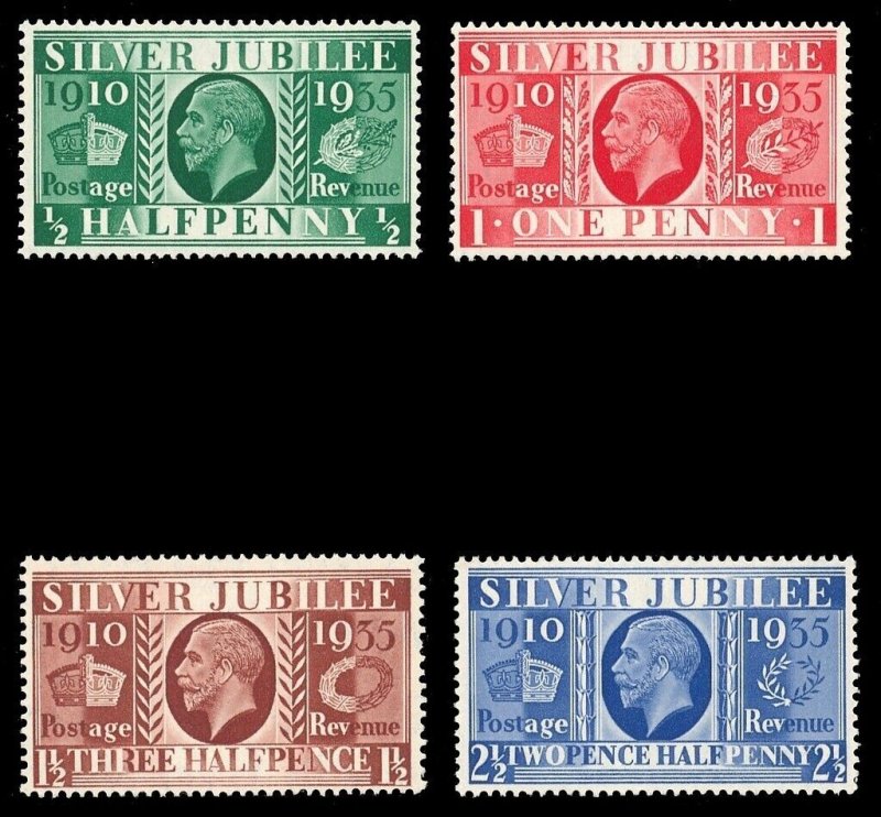 Great Britain 1935 KGV Silver Jubilee set complete MLH. SG 453-456. Sc 226-229.