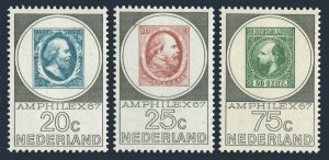 Netherlands 448-450,MNH.Michel 880-882. AMPHILEX-1967.Stamps of 1852-1867.