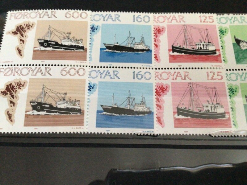 Faroe Islands Fishing trawler boats mint never hinged stamp set A10907