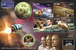 Saint Kitts 2009 - Moon Landing - Sheet of 4 Stamps - Scott #732 -  MNH