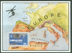 Gibraltar # 364 View from Space - map S/S  (1) Mint NH