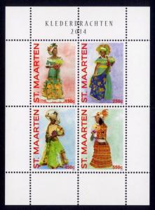 St. Martin Sc# 60 MNH Traditional Women's Dresses (M/S of 4)