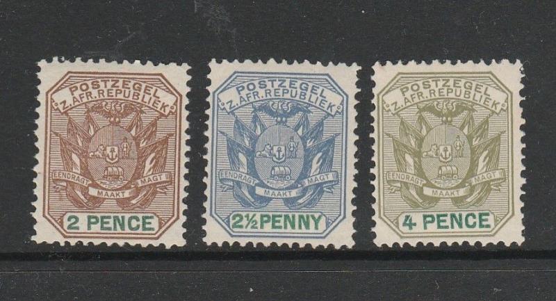 Transvaal 1896/7 2d, 2 1/2d & 4d UM/MNH SG 218/9 & 221