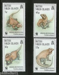 British Virgin Islands 1994 WWF Ground Iguana Reptiles Wildlife Sc 791-4 MNH #16