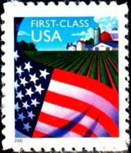 2000 34c Flag over Farm, SA Scott 3449 Mint F/VF NH