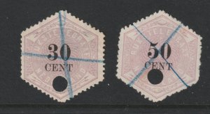 Netherlands x 2 used Telegraph stamps used