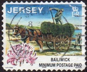 Jersey 856d - Used - (20p) Gathering Seaweed for Fertilizer (2000) (cv $6.50)