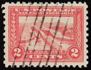 U.S. Used Stamp Scott #402 2c Panama Canal, XF - Superb. Diagonal Cancel. A Gem!