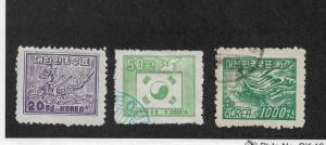 Korea Scott # 187,187A,187C ,F-VF Mint * & Used,nice color,scv $68, see pic !