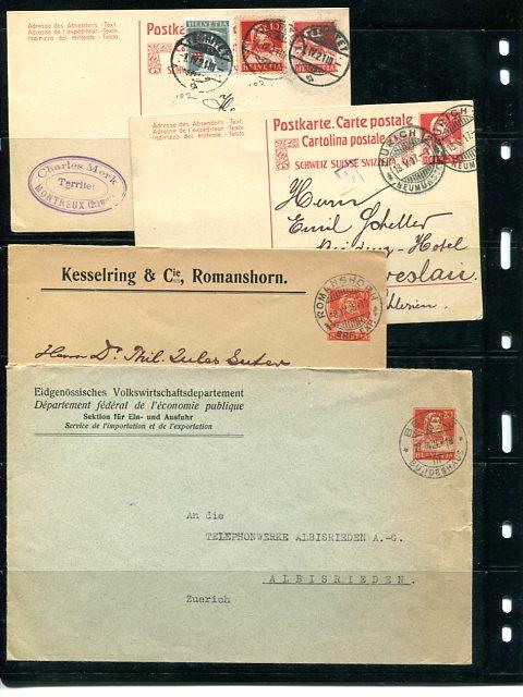 Switzerland  8 cards and covers from 1919