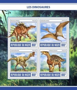 Niger - 2017 Dinosaurs on Stamps - 4 Stamp Sheet - NIG17316a