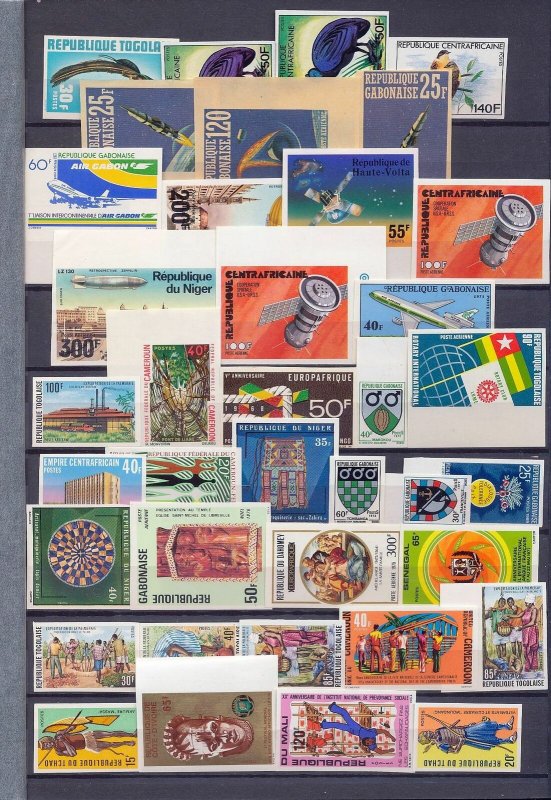 Gabon Africa Space Air Birds IMPERFS MNH (Appx 65 Stamps) (As 498