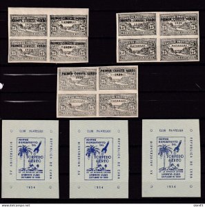 Spanish Antilles Rocket Mail 1st Experimental Flight Oct 1 1939 Selection MH/MNH