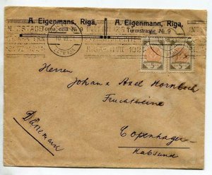 Latvia 1921 Cover Riga Copenhagen  Denmark 5785