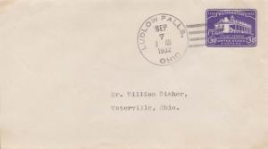 United States Ohio Ludlow Falls 1932 4a-bar  3c Washington Bicentennial Envel...