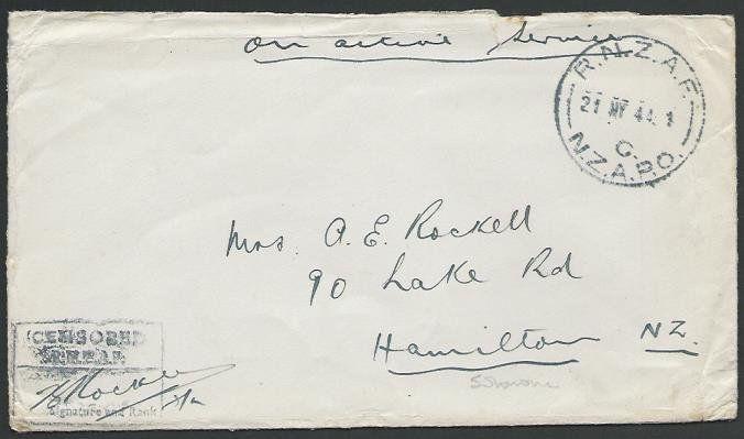 SOLOMON IS 1944 NZ FORCES cover RNZAF / C / NZAPO cds, censor.............11398