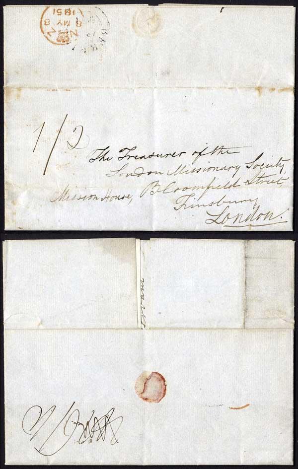 British Guiana Missionary entire from New Amsterdam Berbice April 1851