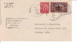 Panama 1929 Cover Sc 236 C4 First Flight Air Mail Special Delivery to Cuba