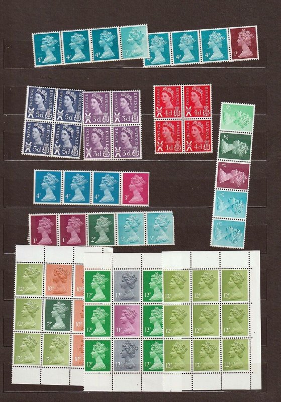 GB QE Definitives Regionals Dues Wildings MNH MH (Aprx 90 Items)Goy2425 