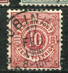 GERMANY; WURTTEMBERG 1870s early classic issue fine used 10pf. value