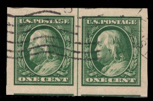 MOMEN: US STAMPS #343 LINE PAIR USED PSE GRADED CERT XF-SUP 95 LOT #88909